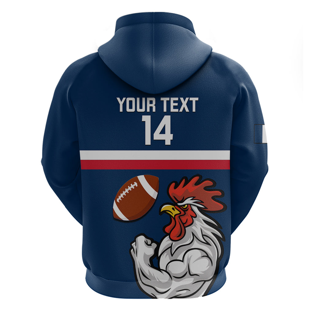 Custom France Rugby Hoodie World Cup Allez Les Bleus 2023 Mascot - Wonder Print Shop