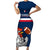 Custom France Rugby Short Sleeve Bodycon Dress World Cup Allez Les Bleus 2023 Mascot - Wonder Print Shop