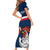 Custom France Rugby Short Sleeve Bodycon Dress World Cup Allez Les Bleus 2023 Mascot - Wonder Print Shop