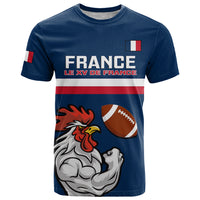 Custom France Rugby T Shirt World Cup Allez Les Bleus 2023 Mascot - Wonder Print Shop