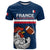 Custom France Rugby T Shirt World Cup Allez Les Bleus 2023 Mascot - Wonder Print Shop