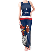 Custom France Rugby Tank Maxi Dress World Cup Allez Les Bleus 2023 Mascot - Wonder Print Shop