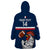 Custom France Rugby Wearable Blanket Hoodie World Cup Allez Les Bleus 2023 Mascot - Wonder Print Shop