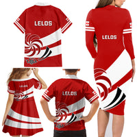 Georgia Rugby Family Matching Long Sleeve Bodycon Dress and Hawaiian Shirt 2023 Go Lelos Curves Style - Wonder Print Shop