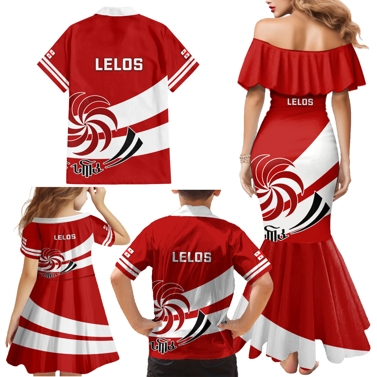 Georgia Rugby Family Matching Mermaid Dress and Hawaiian Shirt 2023 Go Lelos Curves Style - Wonder Print Shop
