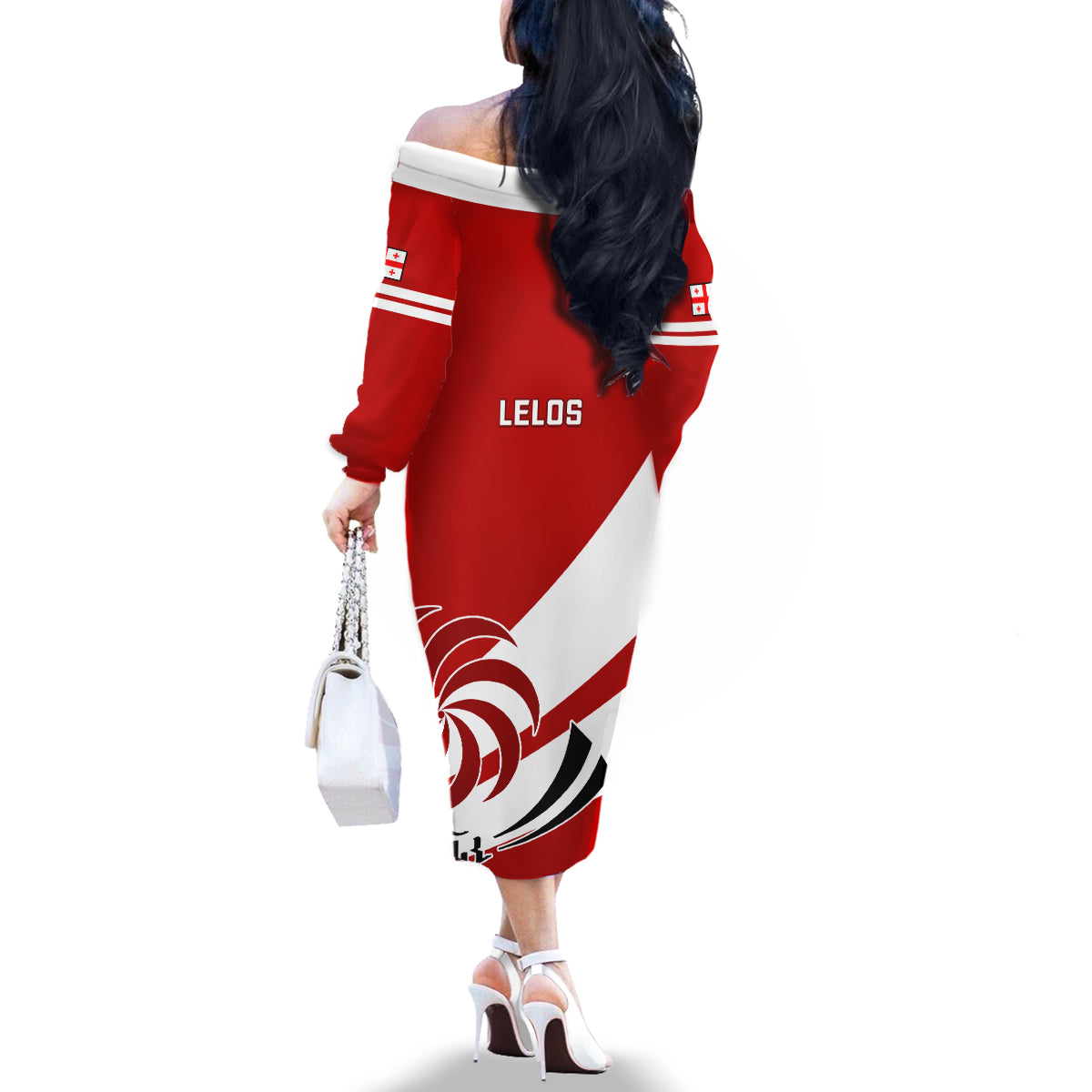 Georgia Rugby Family Matching Off Shoulder Long Sleeve Dress and Hawaiian Shirt 2023 Go Lelos Curves Style - Wonder Print Shop