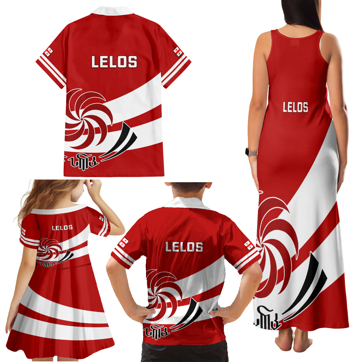 Georgia Rugby Family Matching Tank Maxi Dress and Hawaiian Shirt 2023 Go Lelos Curves Style - Wonder Print Shop
