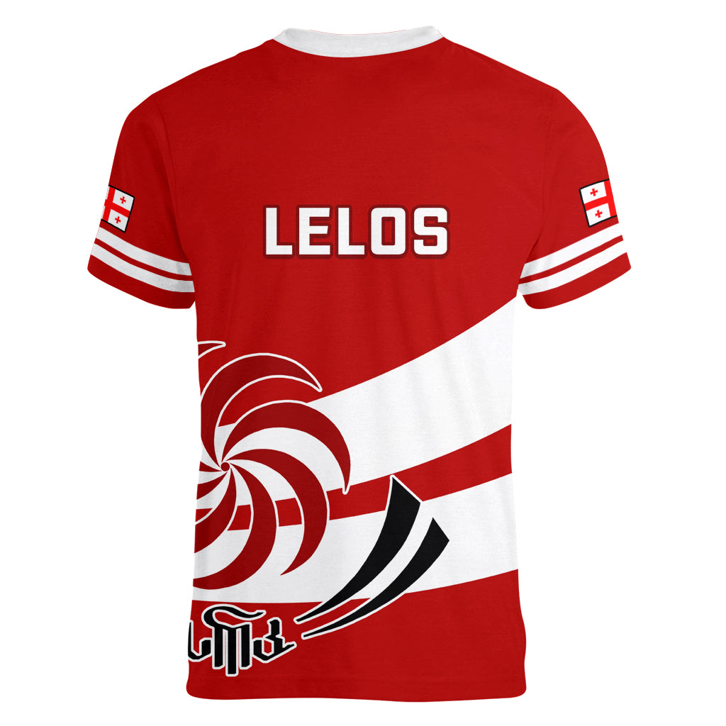 Georgia Rugby Women V Neck T Shirt 2023 Go Lelos Curves Style - Wonder Print Shop