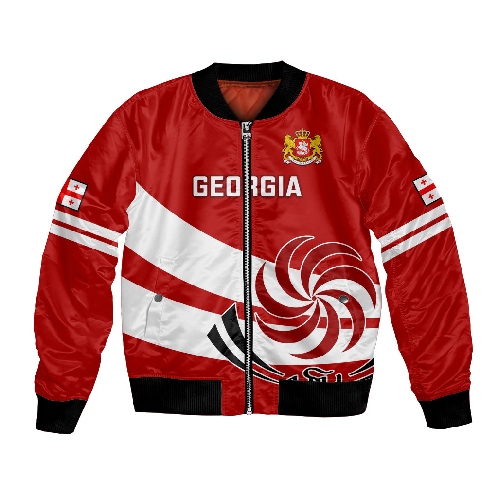 Custom Georgia Rugby Bomber Jacket 2023 Go Lelos Curves Style - Wonder Print Shop