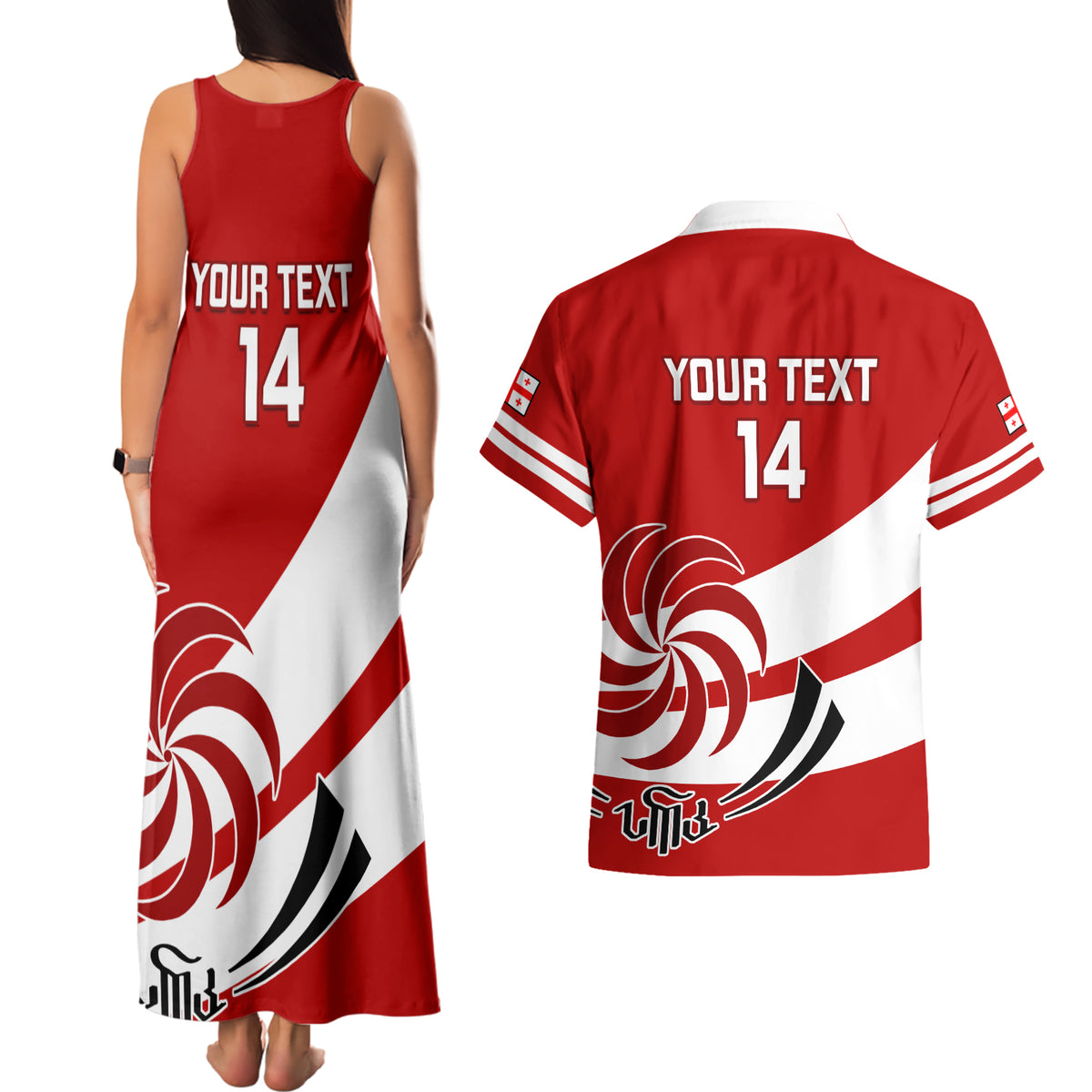 Custom Georgia Rugby Couples Matching Tank Maxi Dress and Hawaiian Shirt 2023 Go Lelos Curves Style - Wonder Print Shop