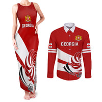 Custom Georgia Rugby Couples Matching Tank Maxi Dress and Long Sleeve Button Shirts 2023 Go Lelos Curves Style - Wonder Print Shop