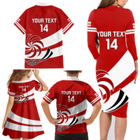 Custom Georgia Rugby Family Matching Long Sleeve Bodycon Dress and Hawaiian Shirt 2023 Go Lelos Curves Style - Wonder Print Shop