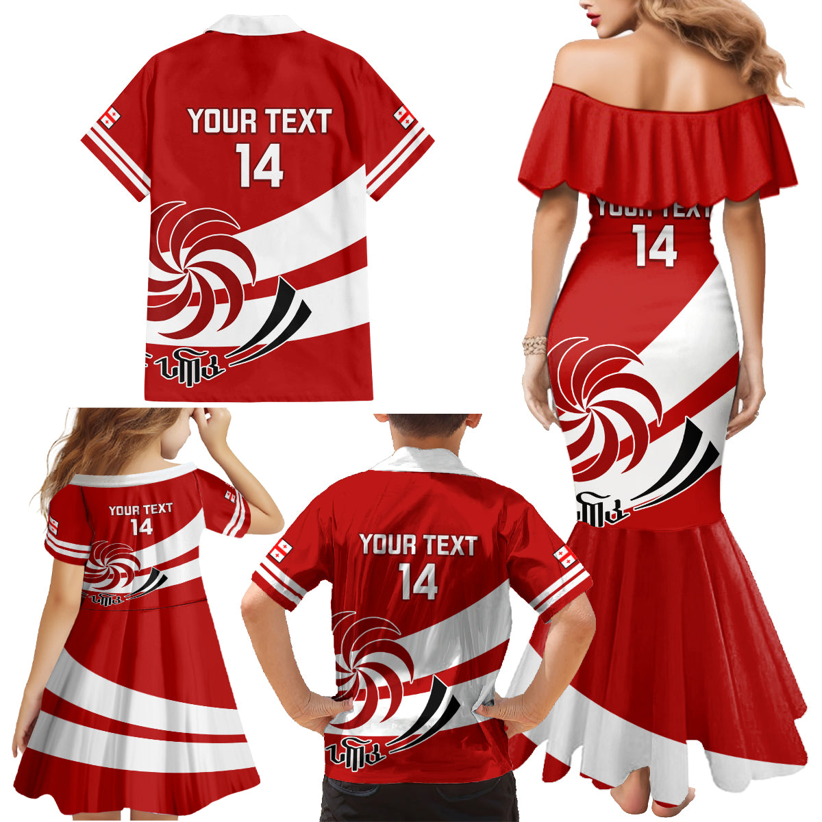 Custom Georgia Rugby Family Matching Mermaid Dress and Hawaiian Shirt 2023 Go Lelos Curves Style - Wonder Print Shop