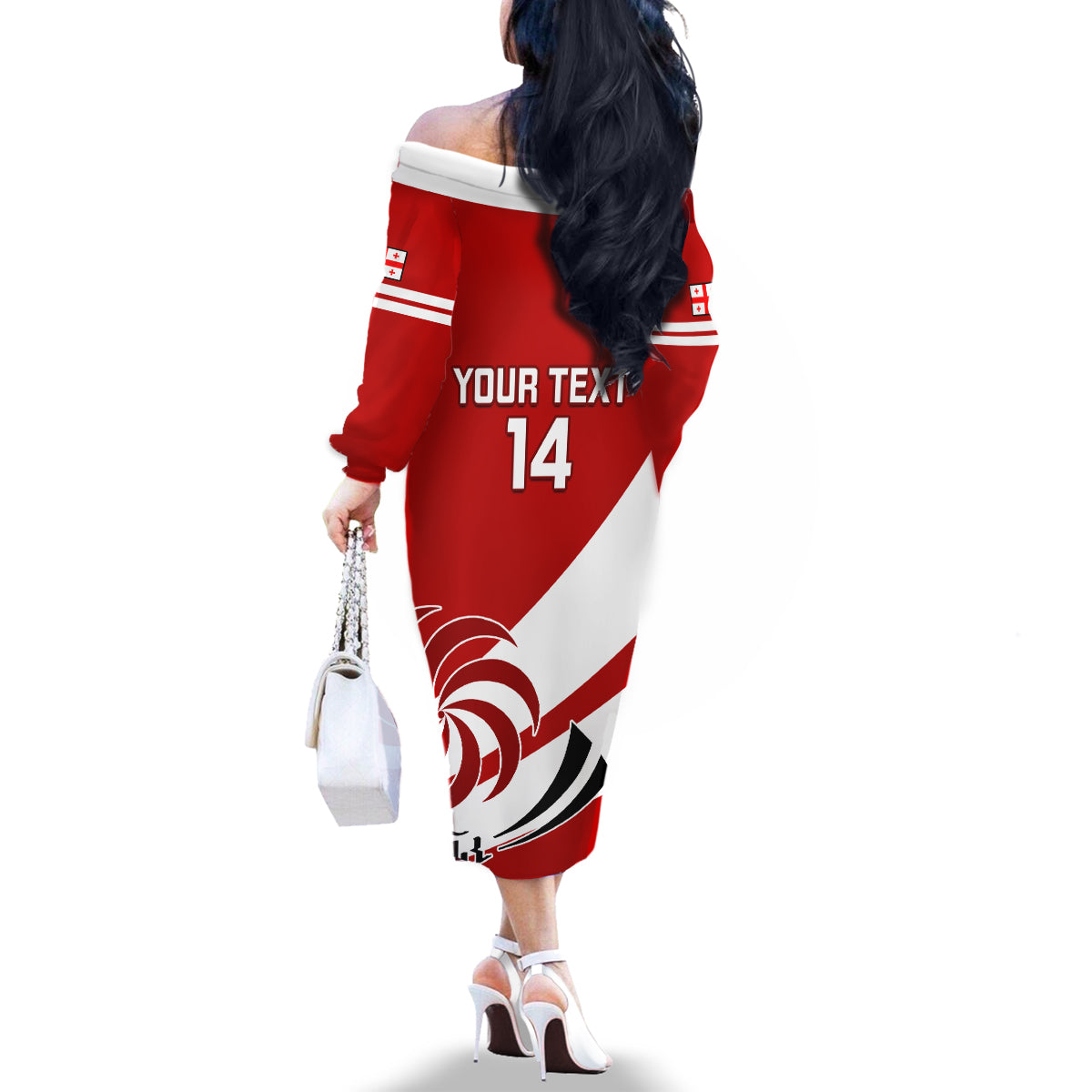 Custom Georgia Rugby Family Matching Off Shoulder Long Sleeve Dress and Hawaiian Shirt 2023 Go Lelos Curves Style - Wonder Print Shop