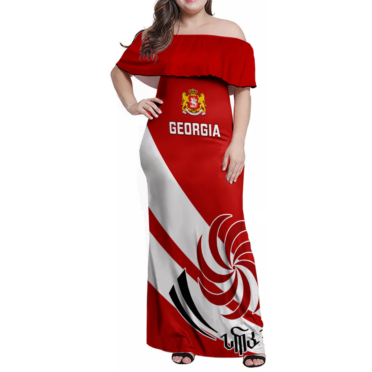 Custom Georgia Rugby Family Matching Off Shoulder Maxi Dress and Hawaiian Shirt 2023 Go Lelos Curves Style - Wonder Print Shop
