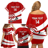 Custom Georgia Rugby Family Matching Off Shoulder Short Dress and Hawaiian Shirt 2023 Go Lelos Curves Style - Wonder Print Shop
