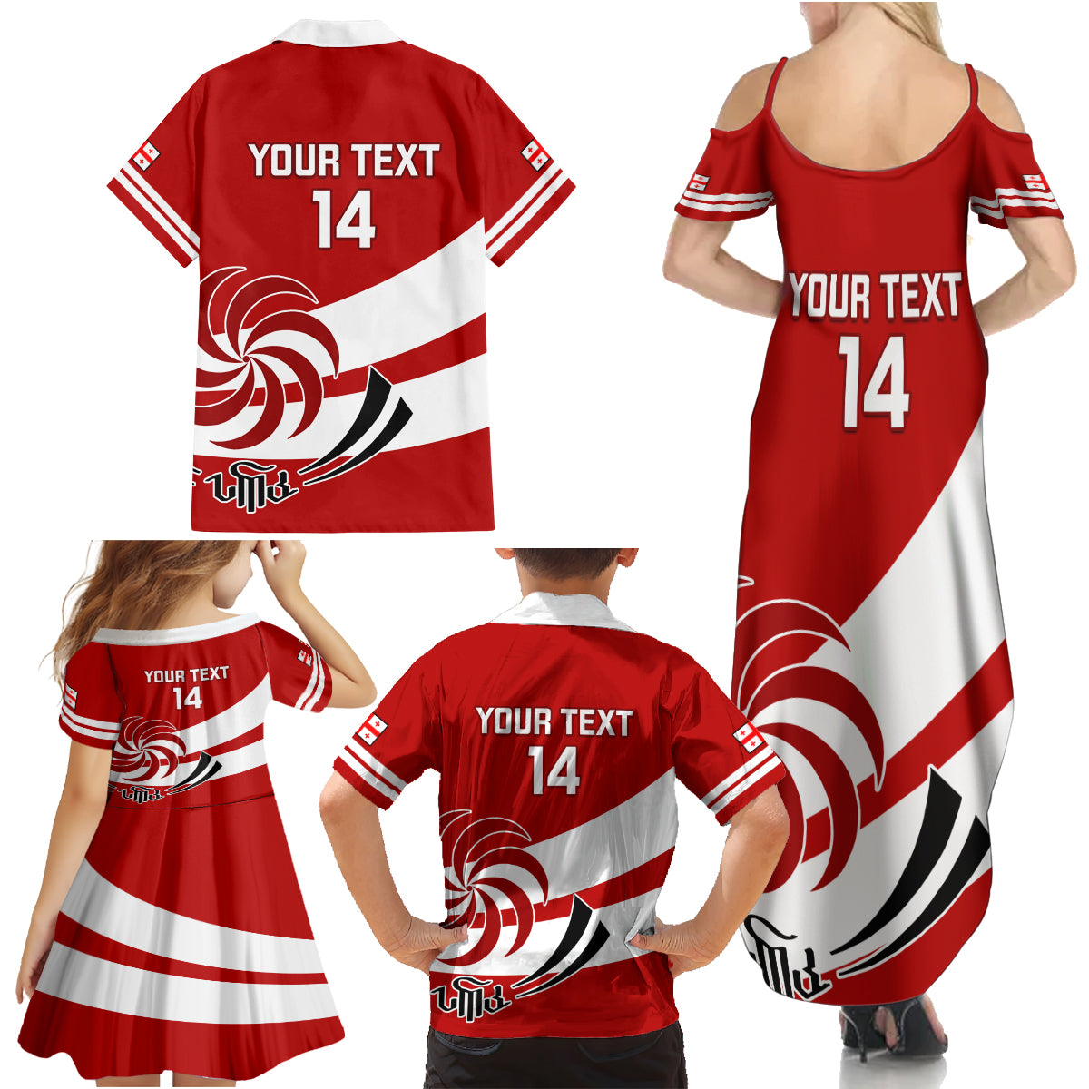 Custom Georgia Rugby Family Matching Summer Maxi Dress and Hawaiian Shirt 2023 Go Lelos Curves Style - Wonder Print Shop