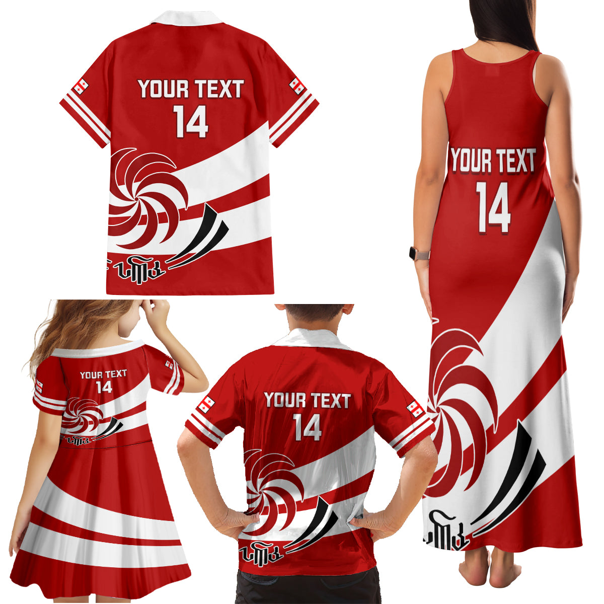 Custom Georgia Rugby Family Matching Tank Maxi Dress and Hawaiian Shirt 2023 Go Lelos Curves Style - Wonder Print Shop