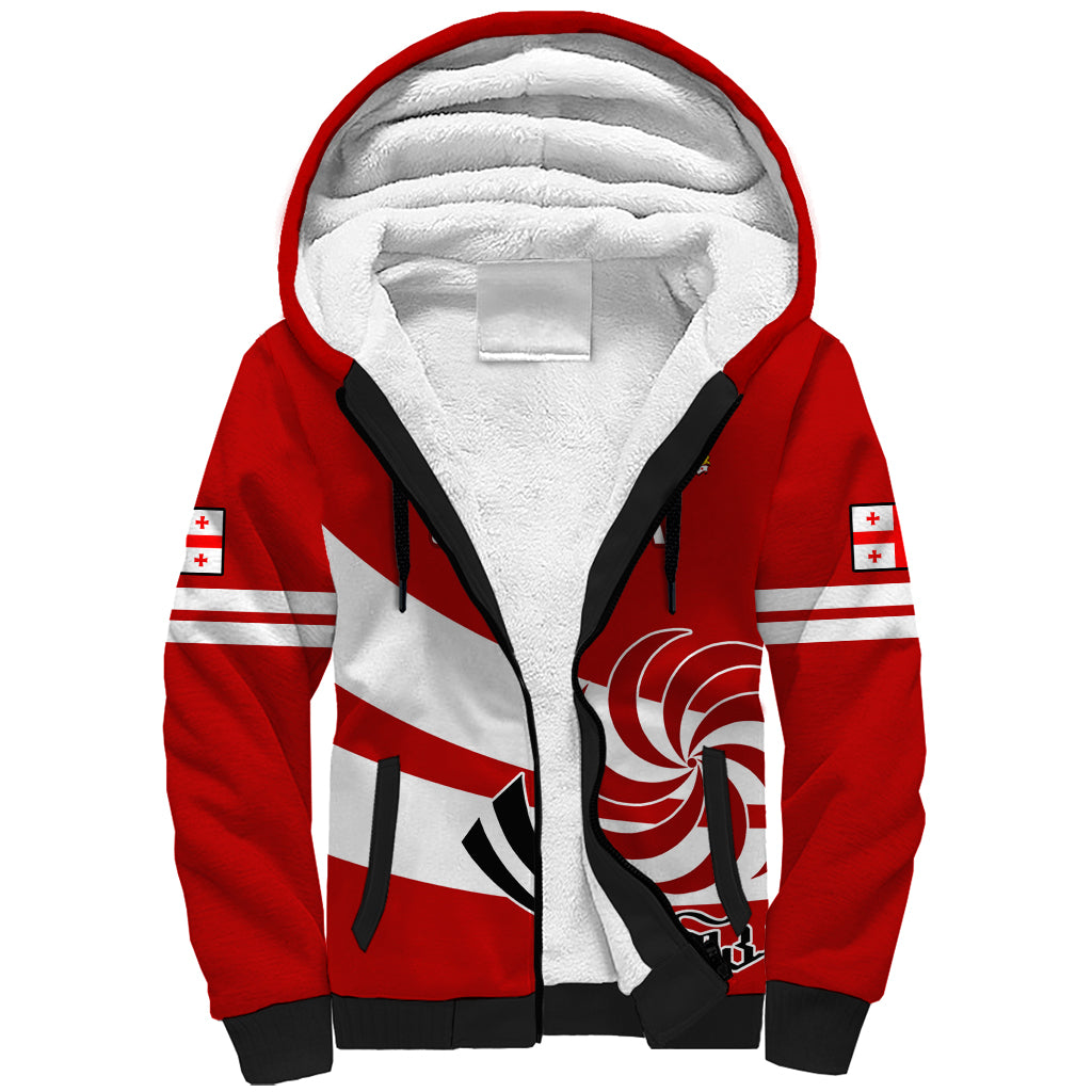 Custom Georgia Rugby Sherpa Hoodie 2023 Go Lelos Curves Style - Wonder Print Shop