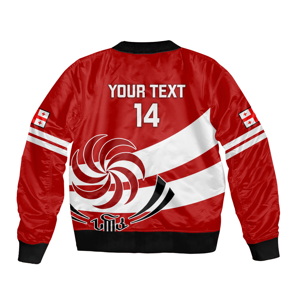 Custom Georgia Rugby Sleeve Zip Bomber Jacket 2023 Go Lelos Curves Style - Wonder Print Shop