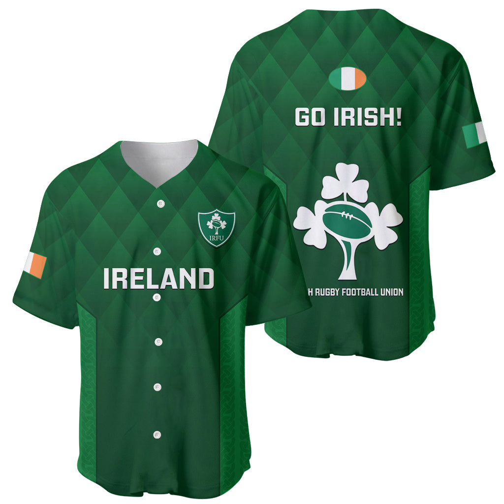 Ireland Rugby Baseball Jersey 2023 Go Shamrock World Cup Irish Celtic Pattern - Wonder Print Shop