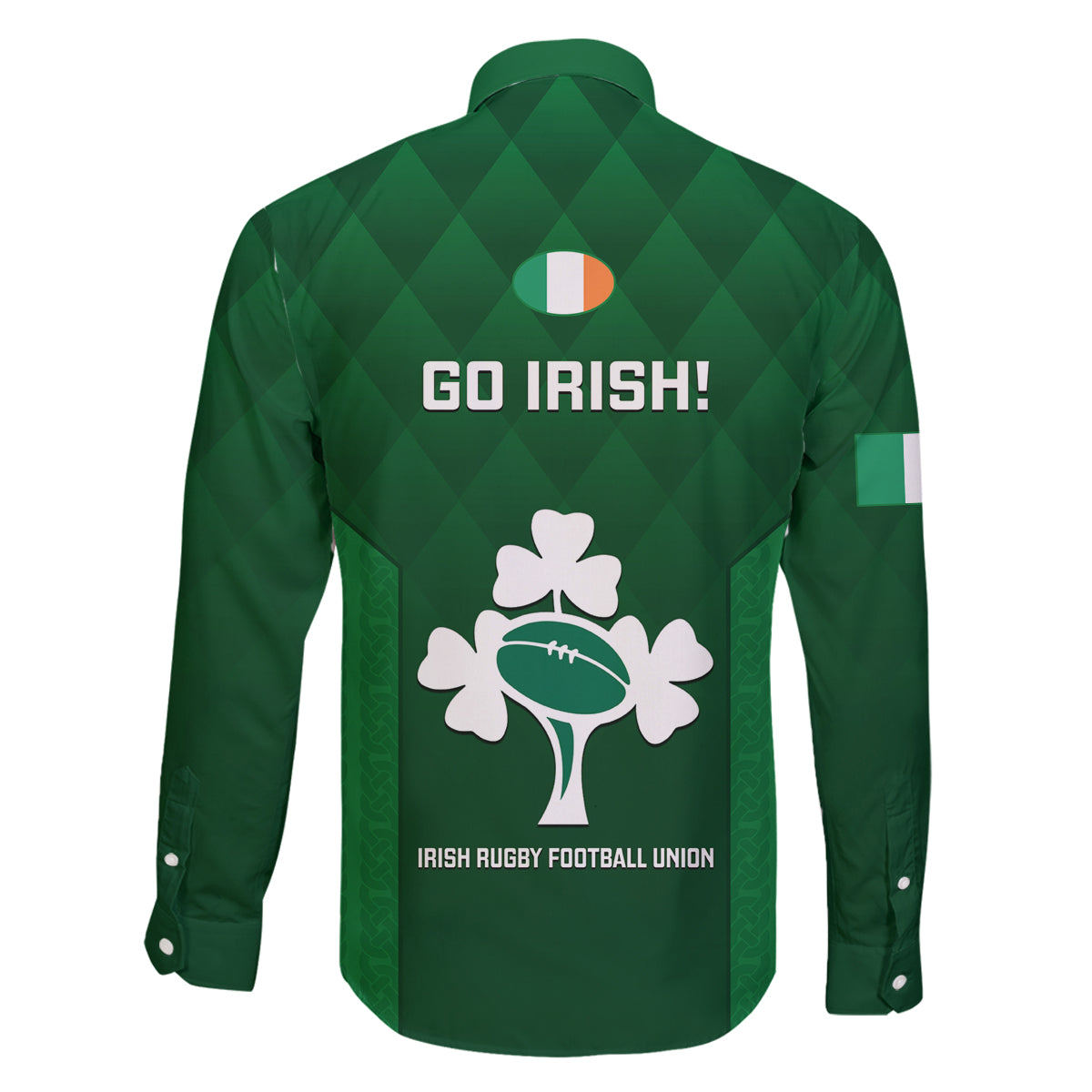 Ireland Rugby Family Matching Long Sleeve Bodycon Dress and Hawaiian Shirt 2023 Go Shamrock World Cup Irish Celtic Pattern - Wonder Print Shop