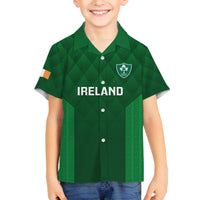 Ireland Rugby Family Matching Off Shoulder Short Dress and Hawaiian Shirt 2023 Go Shamrock World Cup Irish Celtic Pattern - Wonder Print Shop