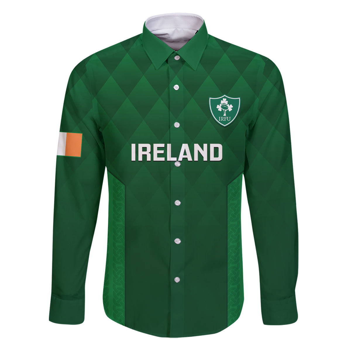 Ireland Rugby Family Matching Puletasi Dress and Hawaiian Shirt 2023 Go Shamrock World Cup Irish Celtic Pattern - Wonder Print Shop