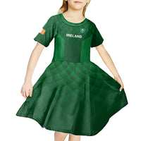 Ireland Rugby Kid Short Sleeve Dress 2023 Go Shamrock World Cup Irish Celtic Pattern - Wonder Print Shop
