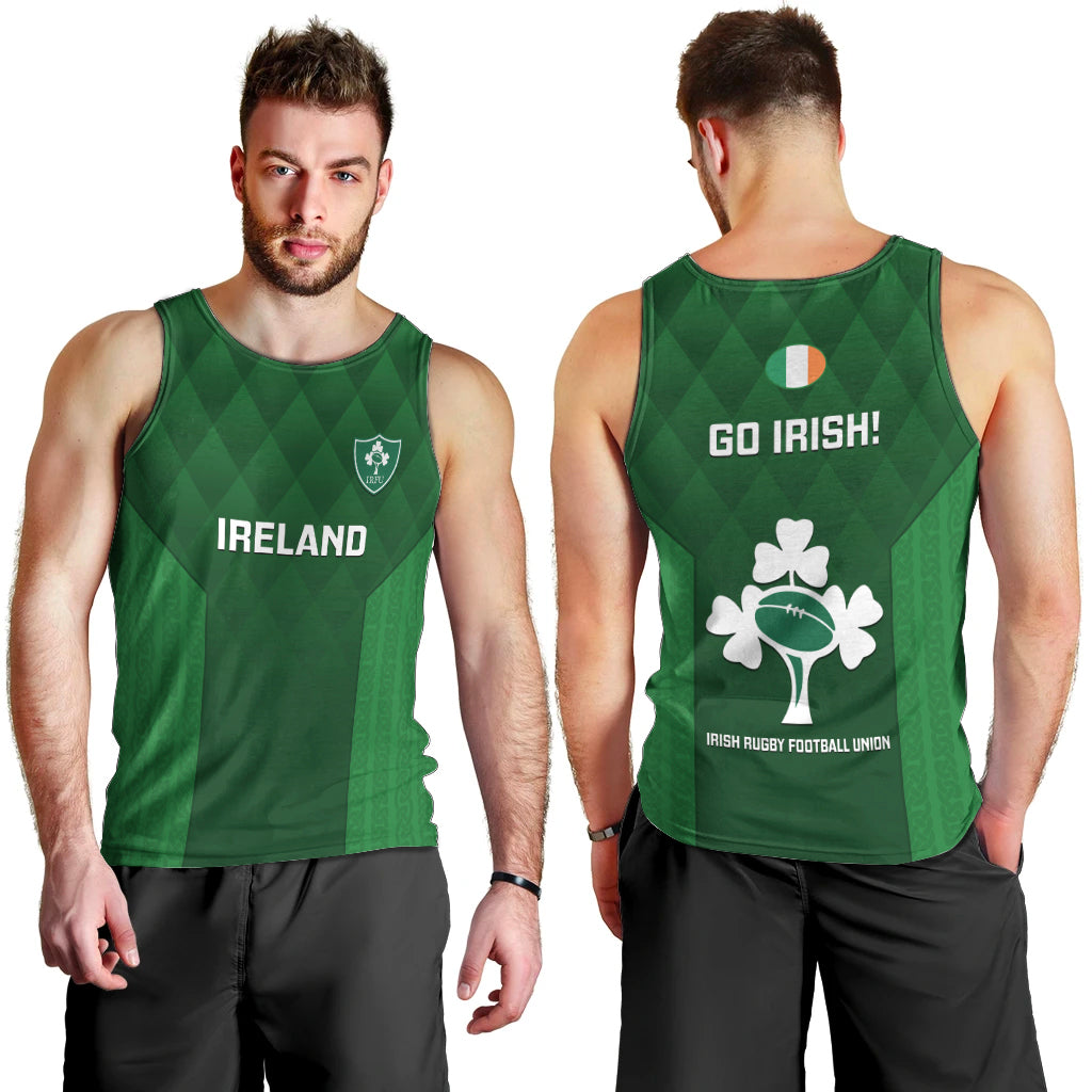 Ireland Rugby Men Tank Top 2023 Go Shamrock World Cup Irish Celtic Pattern - Wonder Print Shop