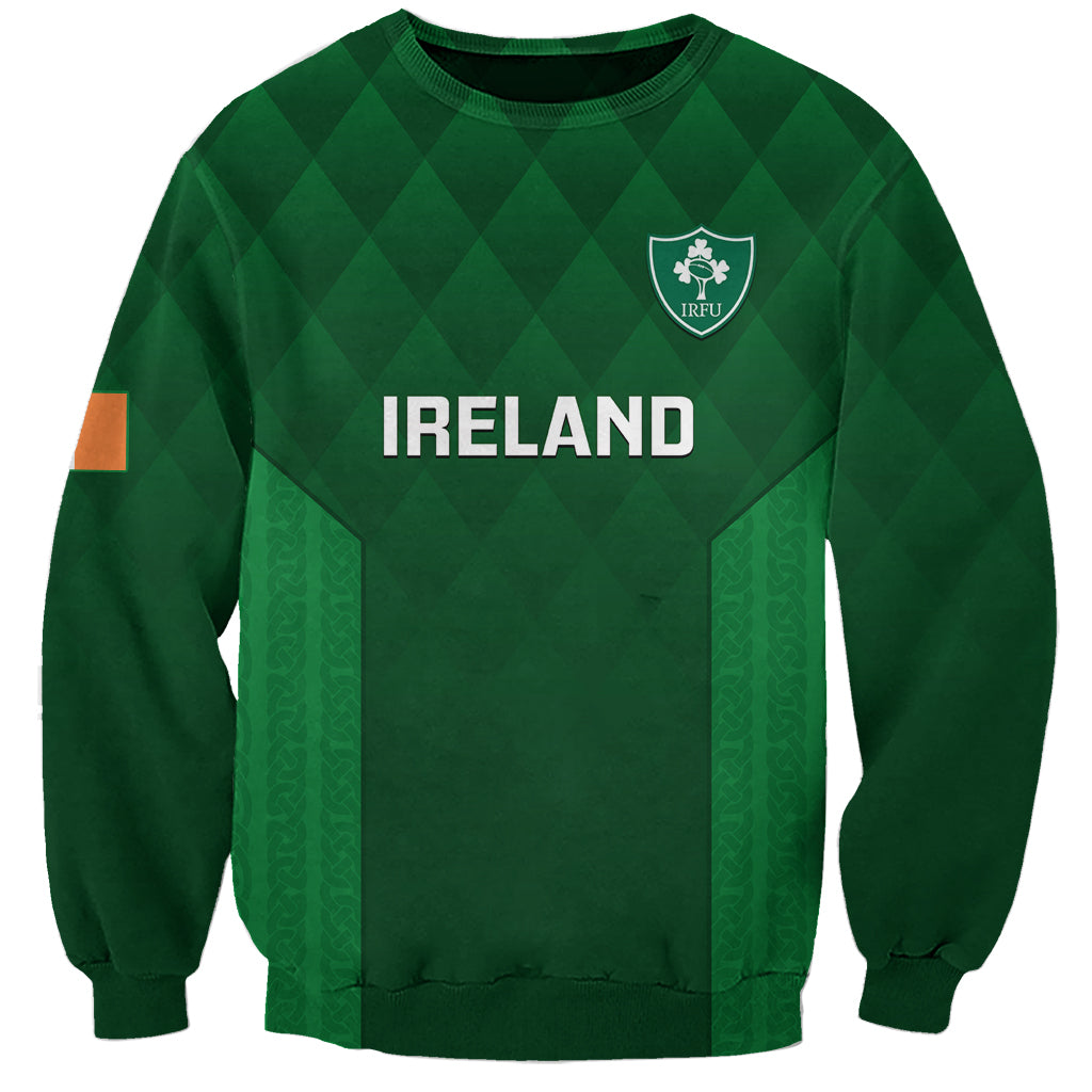 Ireland Rugby Sweatshirt 2023 Go Shamrock World Cup Irish Celtic Pattern - Wonder Print Shop