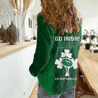 Ireland Rugby Women Casual Shirt 2023 Go Shamrock World Cup Irish Celtic Pattern - Wonder Print Shop