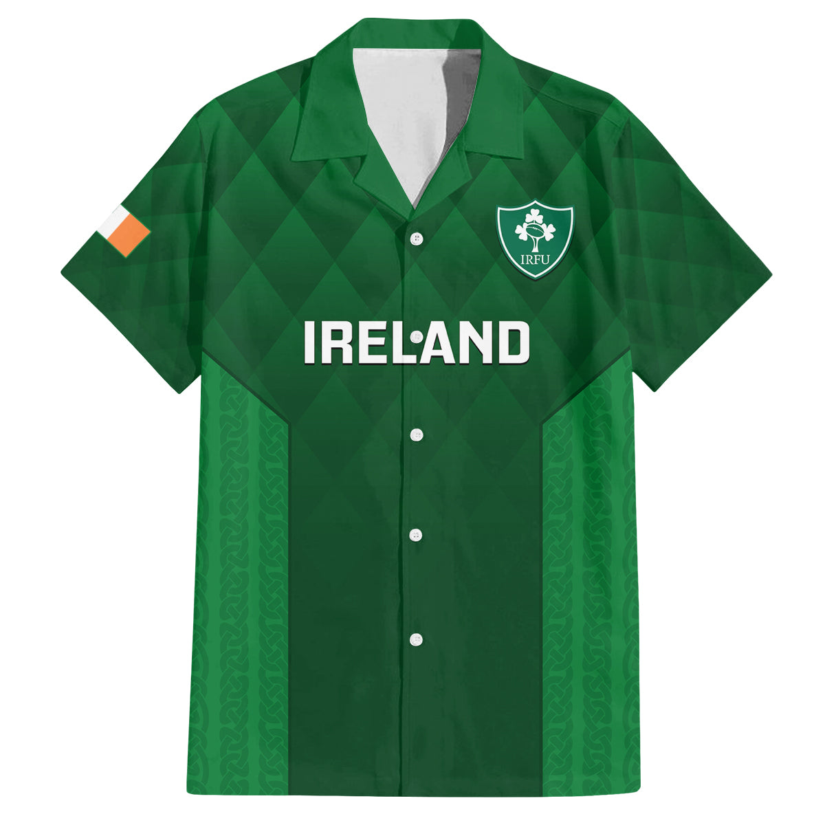 Custom Ireland Rugby Family Matching Tank Maxi Dress and Hawaiian Shirt 2023 Go Shamrock World Cup Irish Celtic Pattern - Wonder Print Shop