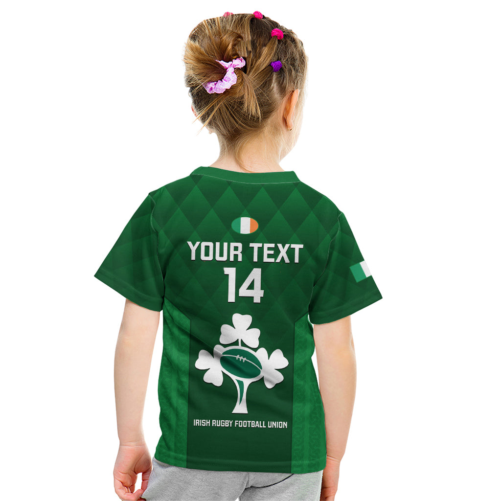 Personalised Ireland Rugby Kid T Shirt 2023 Go Irish Shamrock World Cup - Wonder Print Shop