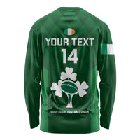 Custom Ireland Rugby Long Sleeve Shirt 2023 Go Shamrock World Cup Irish Celtic Pattern - Wonder Print Shop