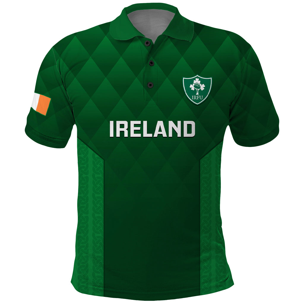 Personalised Ireland Rugby Polo Shirt 2023 Go Irish Shamrock World Cup LT14