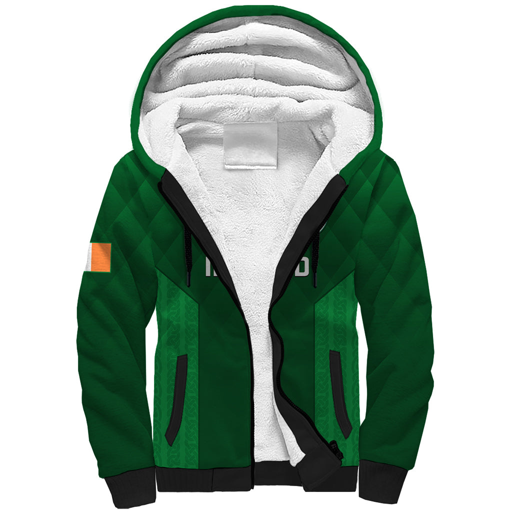 Personalised Ireland Rugby Sherpa Hoodie 2023 Go Irish Shamrock World Cup - Wonder Print Shop
