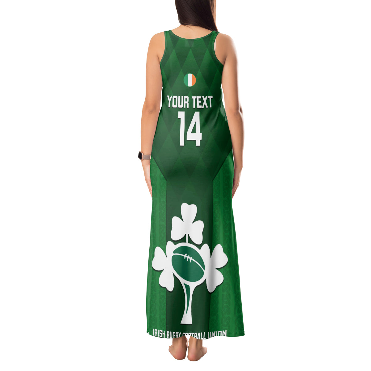 Custom Ireland Rugby Tank Maxi Dress 2023 Go Shamrock World Cup Irish Celtic Pattern - Wonder Print Shop