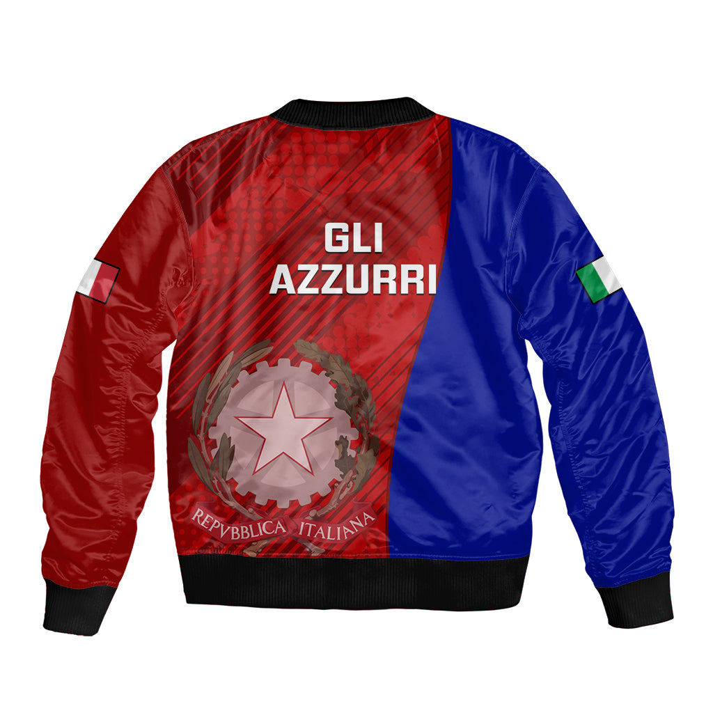 Italy Rugby Sleeve Zip Bomber Jacket 2023 The Blues Grunge Style - Wonder Print Shop