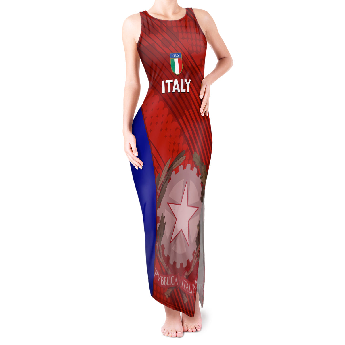Italy Rugby Tank Maxi Dress 2023 The Blues Grunge Style - Wonder Print Shop