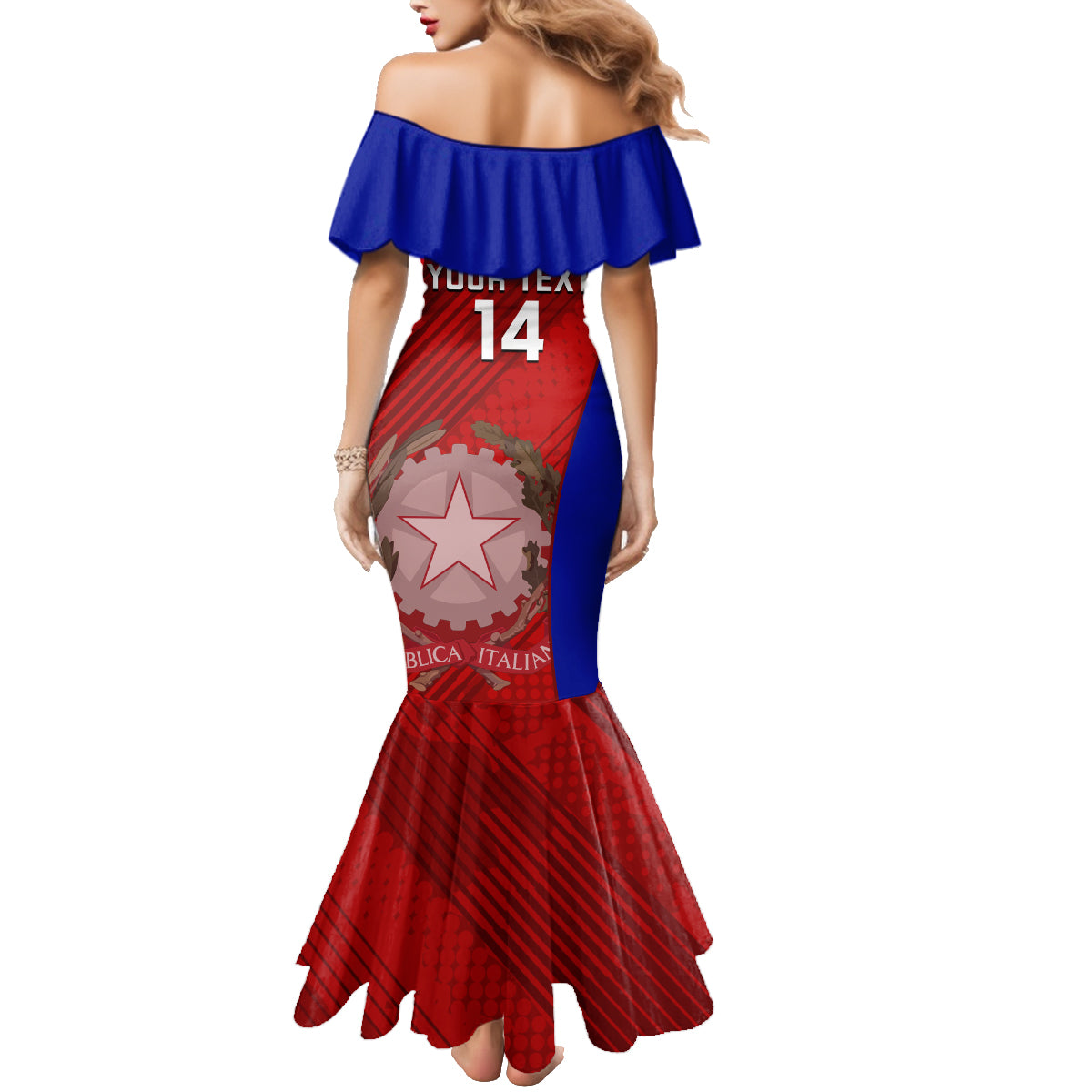 Custom Italy Rugby Family Matching Mermaid Dress and Hawaiian Shirt 2023 The Blues Grunge Style - Wonder Print Shop