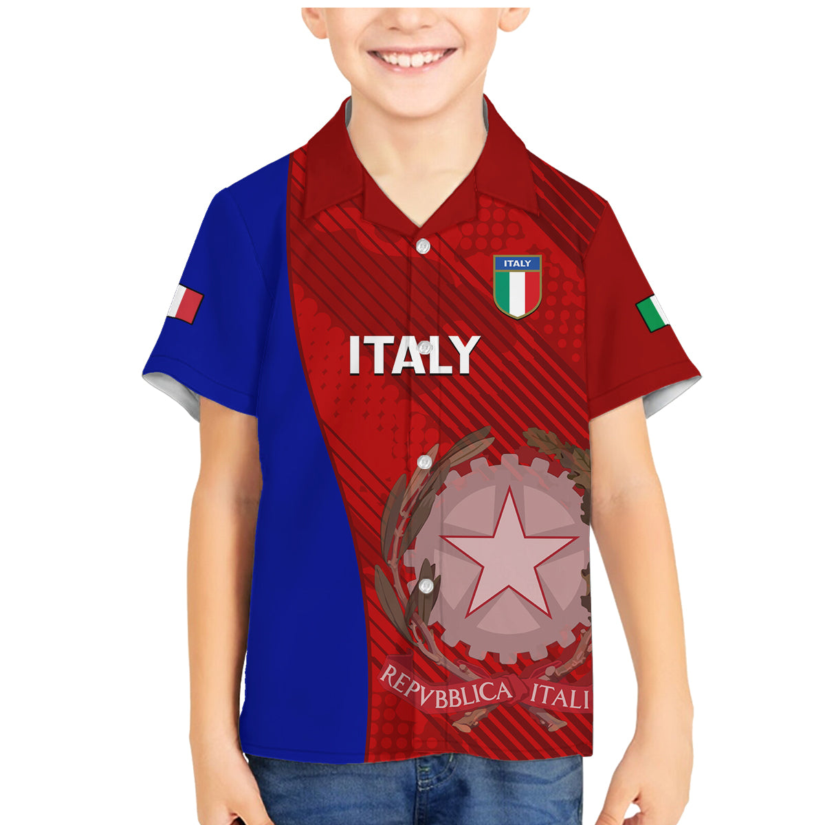 Custom Italy Rugby Family Matching Mermaid Dress and Hawaiian Shirt 2023 The Blues Grunge Style - Wonder Print Shop