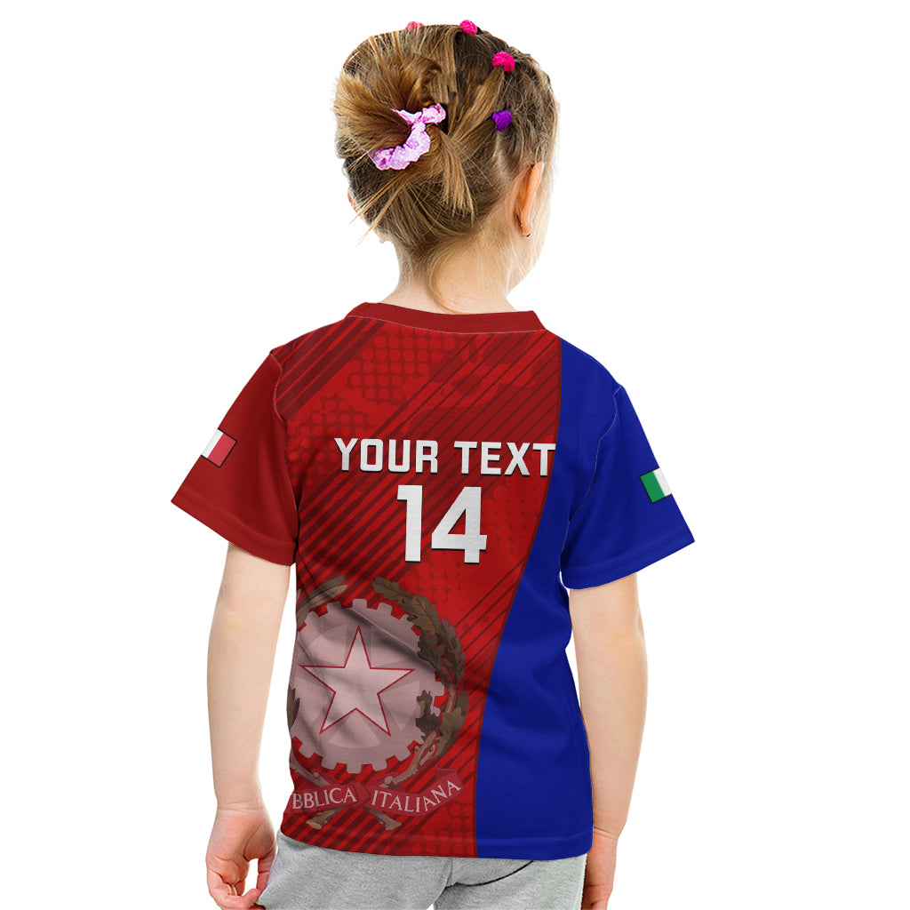 Custom Italy Rugby Kid T Shirt 2023 The Blues Grunge Style - Wonder Print Shop