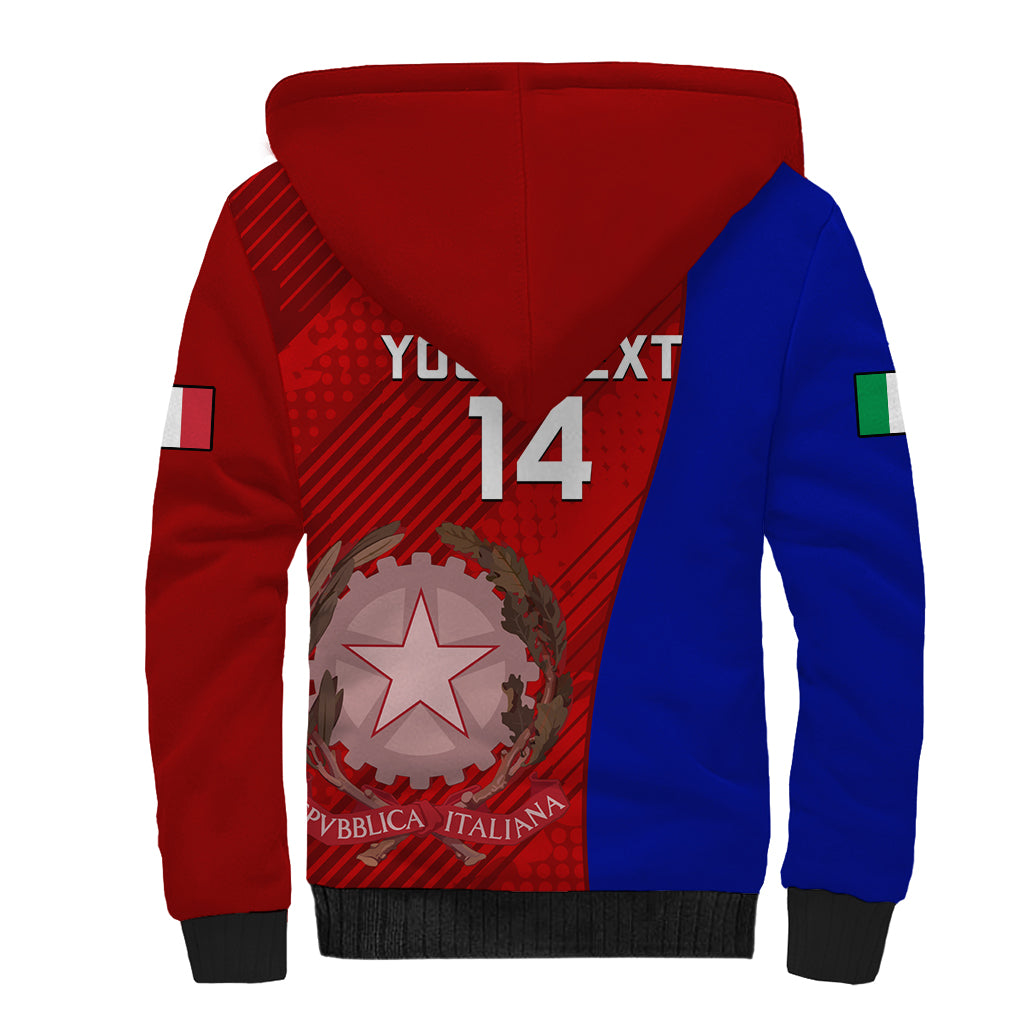 Custom Italy Rugby Sherpa Hoodie 2023 The Blues Grunge Style - Wonder Print Shop