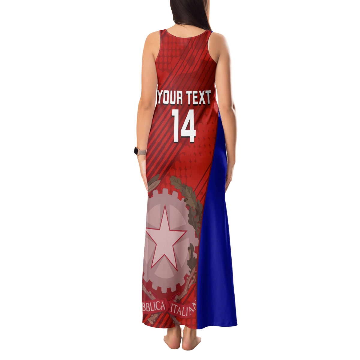 Custom Italy Rugby Tank Maxi Dress 2023 The Blues Grunge Style - Wonder Print Shop