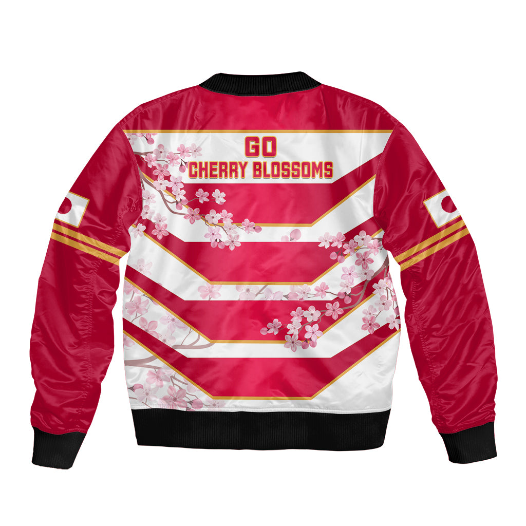 Japan Rugby Bomber Jacket 2023 Go Cherry Blossoms World Cup - Wonder Print Shop