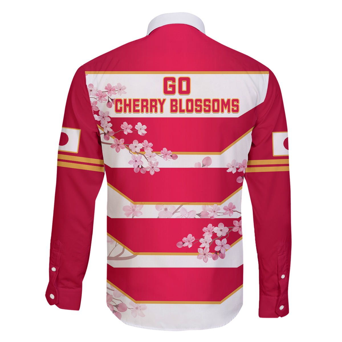 Japan Rugby Family Matching Long Sleeve Bodycon Dress and Hawaiian Shirt 2023 Go Cherry Blossoms World Cup - Wonder Print Shop