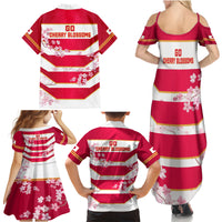 Japan Rugby Family Matching Summer Maxi Dress and Hawaiian Shirt 2023 Go Cherry Blossoms World Cup - Wonder Print Shop