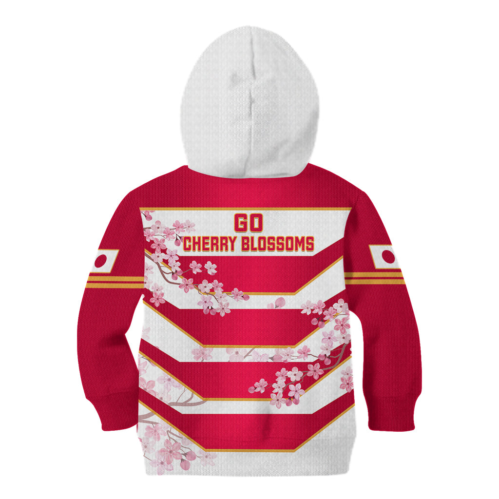 Japan Rugby Kid Hoodie 2023 Go Cherry Blossoms World Cup - Wonder Print Shop