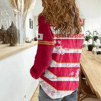 Japan Rugby Women Casual Shirt 2023 Go Cherry Blossoms World Cup - Wonder Print Shop